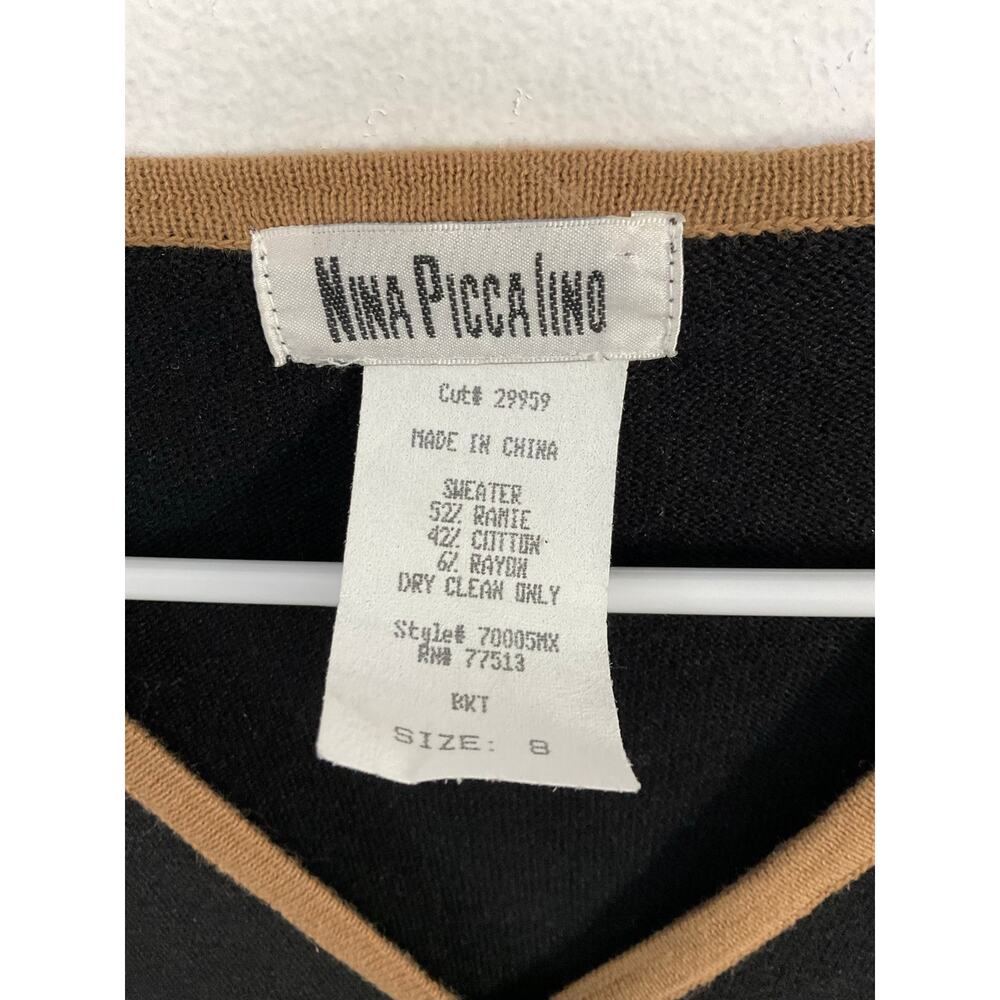 VTG Nina Piccalino Button Up Embroidered Cardigan Women's Size 8 Medium Beaded - Picture 6 of 6